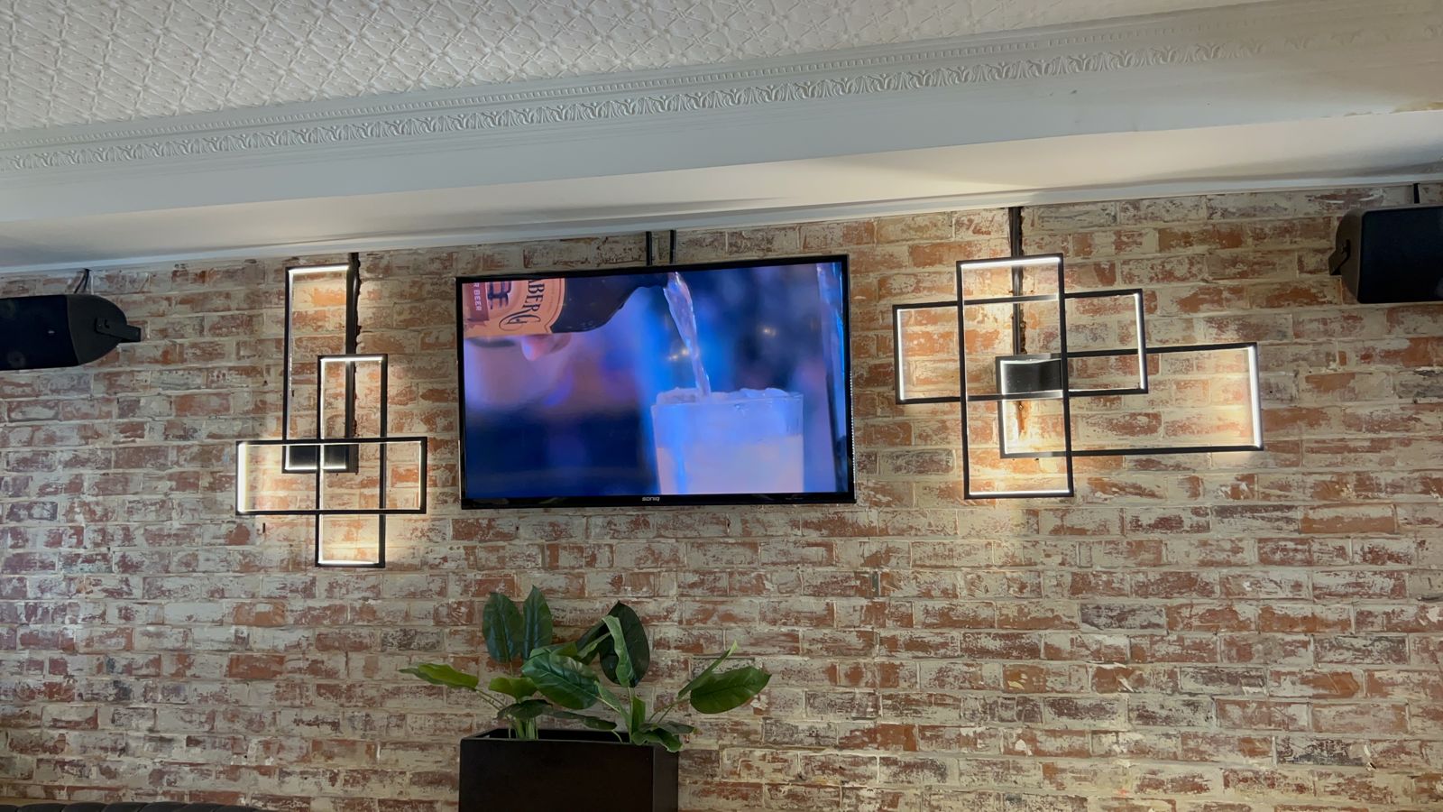A Micropixel screen mounted at a local business